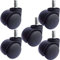 Accessbuy Silla de oficina rueda rueda 2 Inth universal tamaño estándar para computadora Gaming silla rueda rueda reemplazo juego de 5 (negro)