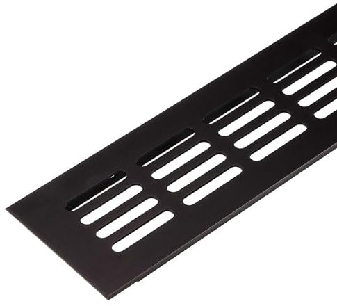 Gedotec Lüftungsgitter eckig aus Aluminium | 1 Stück Abluft-Gitter Braun 400 x 60 mm | Tür-Gitter Alu für Innen und Außen | Belüftungsgitter eckig zum Verschrauben | Abluftgitter