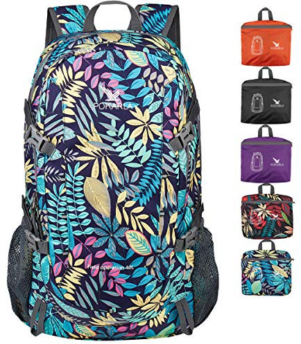 POKARLA Lightweight Packable Backpack 40L Hiking Daypack Walking Rucksack Foldable Camping Sports Outdoor Carry On Knapsack for Women Men