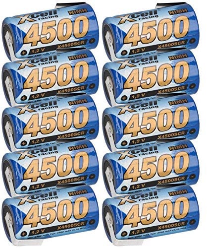 10x XCell SUB-C Akku Zelle - 4500mAh / 1,2V / NIMH mit Z-Lötfahne - Hochleistungs- Markenzelle in Industriequalität