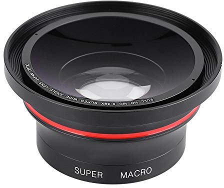 37Mm Fisheye Lens - 0.39x Phone Wide Angle Lens,0.39X Super Wide Angle Lens Suiatble Replacement for DV Cameras Mobile Phones with 37mm Phone Clip Storage Bag