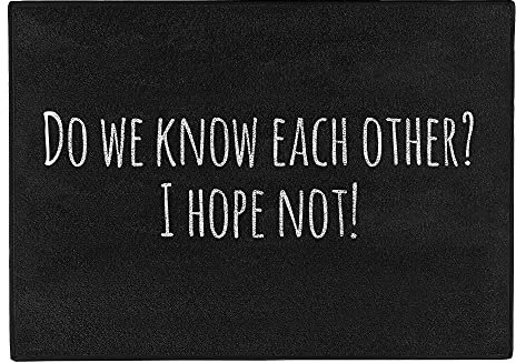 Pechkeks Misfortune Cookies Doormat ''Do we know each other?'', 70 x 50 cm, black