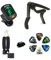 Meeland Mini-Stimmgerät für Gitarre, Bass, Ukulele, Violine, Gitarren-Kapodaster (schwarze Farbe), 6 Plektren, Saitenwickler, Geschenk, Geschenk