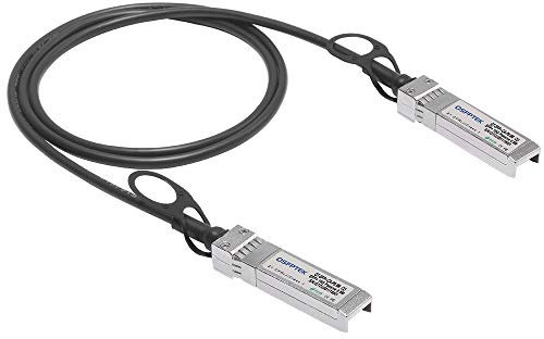 QSFPTEK 10G SFP+ DAC Câble 0.5 Mètres (0.5M), Câble de Cuivre à Connexion Directe Passive per Cisco SFP-H10GB-CU50CM, Ubiquiti, D-Link, Mikrotik, Dispositivi Open Switch de Code Neutre
