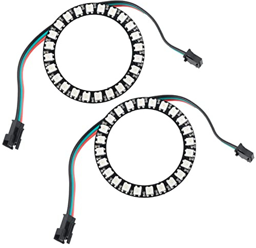 2 x 24 RGB LED Ring 24 x WS2812 5050 Full Color with Integrated Drivers 24 Bits for Arduino Raspberry Pi ESP8266 Nodemcu DC5V