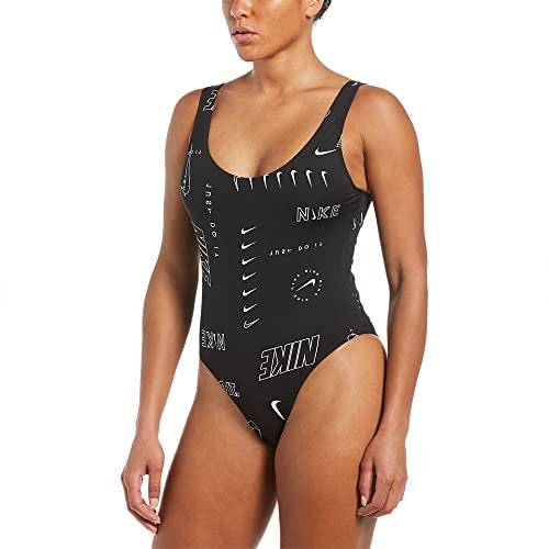 NIKE U-Back One Piece Badeanzug Damen, Damen, Trainingsanzug, NESSB356-001, schwarz, S
