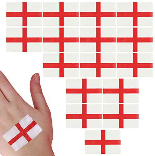 Englische Flagge, Tattoo, temporär, wasserdicht, England-Fußball, Rugby, Kostüm-Zubehör (16 Stück)