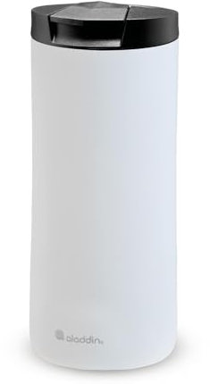 Aladdin Urban Thermavac Stainless Steel Travel Mug 0.35L Satin White – Leakproof - Double Wall Vacuum Insulated Cup - Keeps Hot for 3 Hours - BPA-Free - Dishwasher Safe