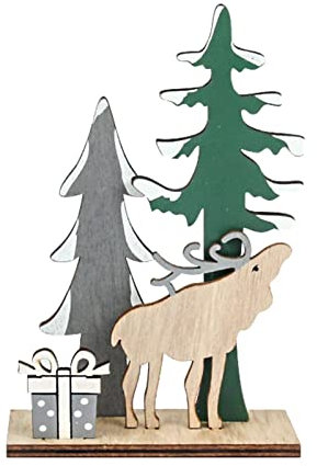 Bexdug Weihnachten Hirsch Dekorationen, Weihnachtsmann Figuren, Rentier Weihnachtsdekoration, Weihnachten Rustikale Stehende Christbaumkugel, Elch Figuren Tischdekoration für Kamin, Wohnzimmer