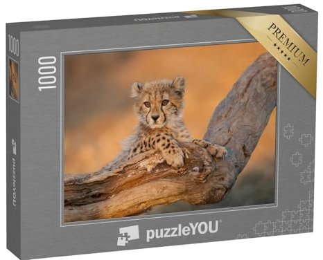 puzzleYOU: Puzzle 1000 Teile „Gepardenbabys auf einem AST im Kruger Park, Südafrika“ – aus der Puzzle-Kollektion Safari, Geparden, Tiere in Savanne & Wüste