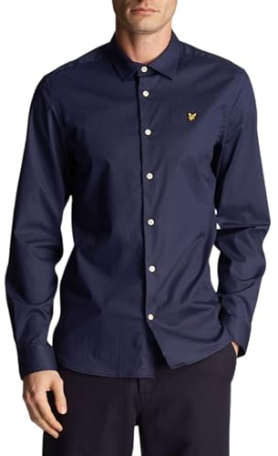 Lyle & Scott Hemd Herren Blau | Langarm Slim Fit Hemd Poplin | Businesshemden für Herren | XS-XXL