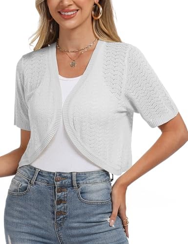Totatuit Bolero Donna Cardigan Estivo Lavorato a Maglia Corto Coprispalle Primaverile Aperta Senza Bottoni Donna Elegante Moda Fit Elastico Cardigan da Party Autunno
