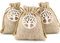 FLOFIA Sacchetti Bomboniere Confetti 10x8cm Bustine e Corda di Iuta + 24pz Albero della Vita in Legno + 100pz Sacchetti Trasparenti per Comunione Battesimo Matrimonio Cresima