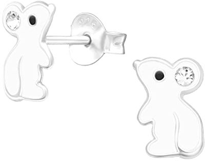 925 Sterling Silver Lightweight Hollow-Back White Mouse Stud Earrings for Women & Girls – Everyday Jewellery Jewellery Gift Boxed