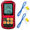 Mengshen Digitales Thermometer, 2 Kanal K-Typ Thermoelement Sondensensor Temperaturmessgerät für K/J/T/E/R/N/S-Typ, -200 ℃ bis 1372 ℃ (-328 ℉ bis 2501 ℉)