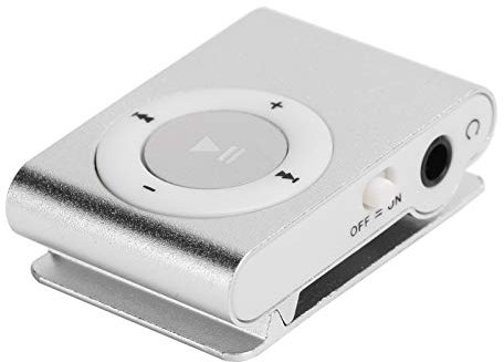 Portable MP3 Player Aluminum Alloy Digital Music Media Player MiniMP3 BackClip Player with Earphone and USB Cable(Silver)
