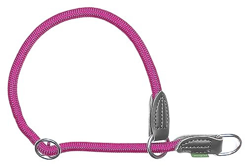 Leisegrün Retrieverhalsband verstellbar | Halsband für Hunde aus Nylon mit Zug-Stopp | Modell Derby | Pink | Größe: M