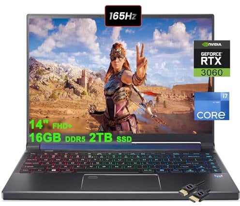 acer Predator Triton 300 SE 14 - Laptop para juegos | 14 pulgadas FHD+ 165Hz | Intel 12ª generación Intel 14-Core i7-12700H | 16GB DDR5 2TB SSD | GeForce RTX3060 6GB | Huella digital Thunderbolt