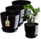 KADAX Lot de 3 pots de fleurs avec soucoupe, bac à fleurs rond en plastique pour l'intérieur et plantes d'intérieur (lot de 3 - 20 cm, noir)