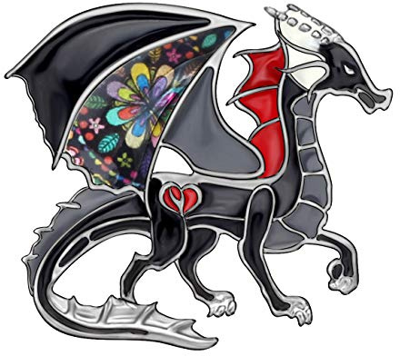 BAMAY Broche Dragon Fantaisie en émail en Alliage de Zinc Bijoux de Mode Broche Dinosaures pour Femme Fille Cadeaux Echarpe Epingle de Revers Charms