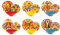 Excelsa Caltagirone Servizio Piatti 18 Pezzi, Porcellana e Stoneware, Decoro Multicolore, 6 Persone