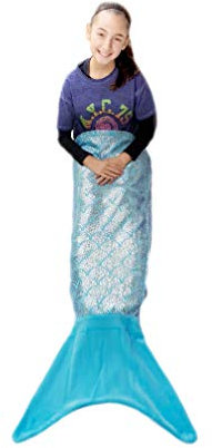 London Europe Original Comfy Tail Soft Sparkly Mermaid Tail, Turquoise