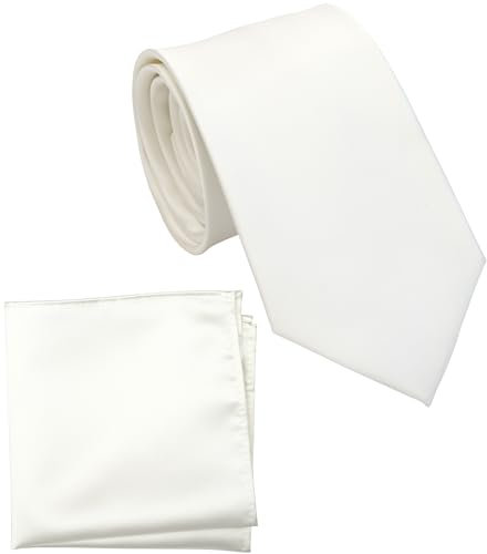 Zenxus Klassische Krawatte und Einstecktuch für Herren, einfarbiges Krawattenset, 8,1 cm Standardbreite, Regulär