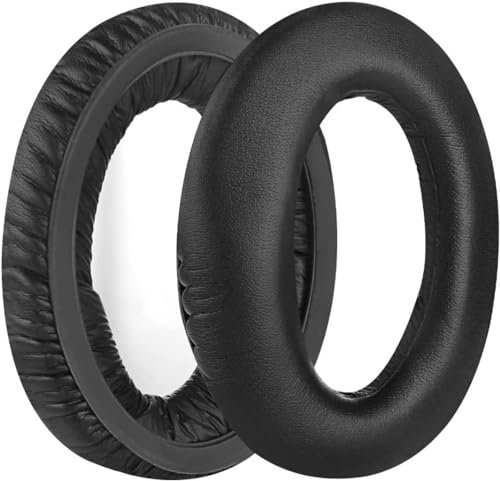 Ersatz-Ohrpolster PC360, Protein-Leder, Memory-Schaum, kompatibel mit Sennheiser Game One Game Zero PC360 PC373D Kopfhörern (schwarz)