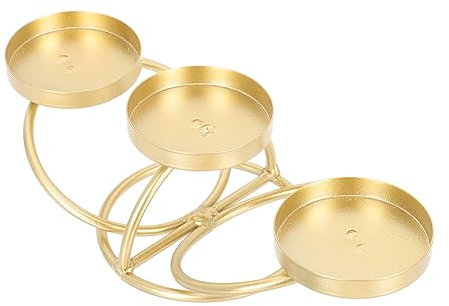 VINTORKY 1pc Retro Iron Candle Holders Glass Cup Home Decor for Wedding Banquet