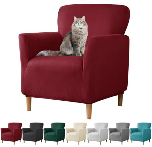 jianyana Sesselschoner Velvet Sesselüberwurf Sesselhussen Stuhlhussen, Hochdehnbar, Waschbar, Möbelschutz, Sesselhusse für Cafe Stuhl Club Sessel Loungesessel