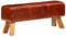 CIADAZ Sitzbank Turnbock Braun 110 cm Echtleder und Massivholz Mango, Flur Möbel, Sitzbank Esszimmer, Bettbank, Flur Deko, Sitzhocker, Truhenbank, Schlafzimmer Möbel, Truhenbank