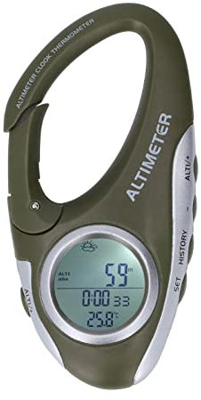 flexman Digitales Höhenmesser Barometer, Multifunktionales, Tragbares Höhenbarometer mit ABS Gehäuse und Hintergrundbeleuchtung und Hakendesign für Outdoor Sportarten