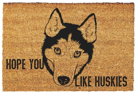 Giftstory Kokosmatte Fußmatte Kokos Hope You Like Huskies für Innen und Außen 60x40 Fussmatte Haustür - Willkommen Doormat Mat Lustig Türmatte - Geschenk Gift Gadget