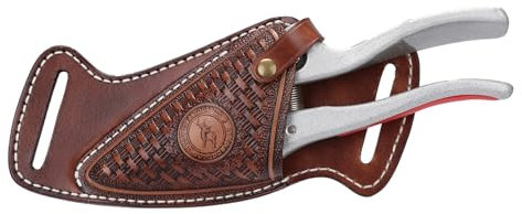 TOURBON Gartenschere Holster aus echtem Leder, strapazierfähig, Gartenschere, Gürteltasche, handgefertigtes Geschenk