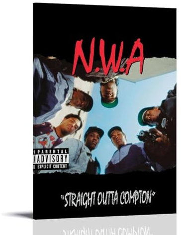 OFITIN NWA Poster Straight Outta Compton, Musikalbum-Cover, Poster für Zimmer, ästhetische Poster, dekorative Malerei, Leinwand, Wandkunst, 40 x 60 cm
