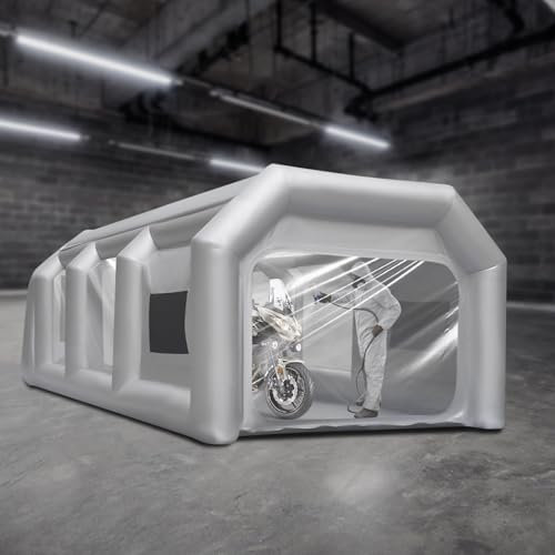 Cabina per verniciatura, gonfiabile, con sistema di filtraggio, tenda gonfiabile, per verniciatura auto, colore spray, colore fai da te, senza ventole (4 x 2,5 x 2,2 m)