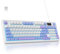SbocKeeb 96% Wireless Keyboard with Number Pad Knob, American QWERTY 98 Keys Silent Membrane Keyboard Blue Creamy Gaming Keyboard 3-Mode Wired/Bluetooth 5.0/2.4G for Win/Mac(98 Sea salt)