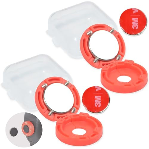 HYS Mobile Radio Mic Speaker Magnetic Holder Compatible for CB/VHF/UHF Two Way Radio Transceiver Scanner Microphone, 2 Pack (Red)