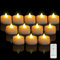 12 Stück LED Teelichter, Wasserdichte Flammenlose LED Kerzen LED Outdoor Kerzen mit Fernbedienung Timer und Elektrische Flackernde Batteriebetriebene Kerze für Hochzeit Weihnachten Halloween Deko (A)