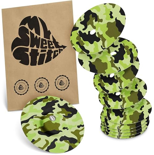 MySweetStitch 10 Fixierpflaster für FreeStyle Libre 3/3 Plus rund Camo | Hilft gegen vorzeitiges Ablösen, wasserfest und schnell trocknend, hautfreundlich, bis zu 15 Tage Halt
