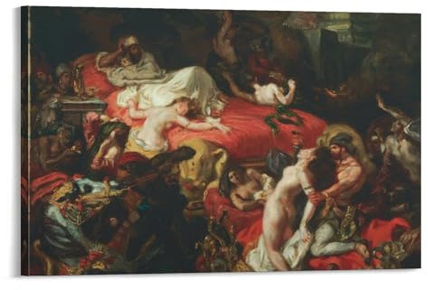 Poster Der Tod von Sardanapalus von Eugène Delacroix, 2 Poster, coole Kunstwerke, Gemälde, Wandkunst, Leinwanddrucke, hängende Bilder, Poster, 40 x 60 cm