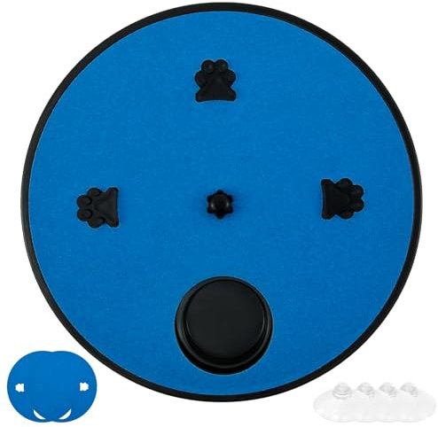 Wooden Dog Nail File Scratch Board With Built-in Snack Box and Grinding Pad for Pet Nail Care (Blue)