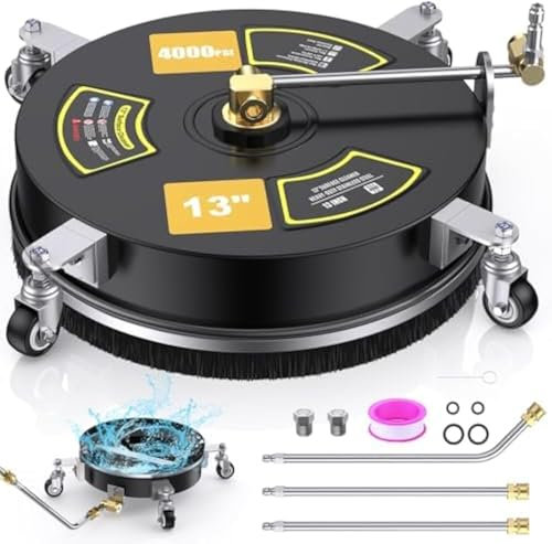 HoldOneLight 2-in-1 Pressure Washer Surface & Undercarriage Cleaner - 13 Power Washer with 3 Extension Wands, 2 Nozzles, 4000 PSI