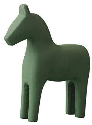 GRIRIW Kreatives Holzpferd Ornament Chic Deko Figur Für Shower Wohnraum Büro & Tischdekoration Kleine Grüne Holzfigur Für Stilvolle Akzente