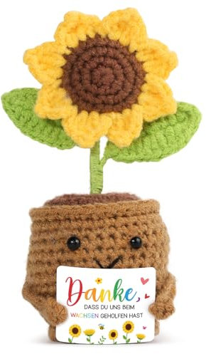Abschiedsgeschenke Erzieherin Positive Sonnenblume Glücksbringer Dankeschön Geschenke Lehrerin Pocket Hug Klein Sonnenblumen Strickwolle Puppe 13cm Danke Abschied Geschenke Kindergarten Kita