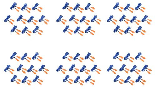 Fnfhsa 60 Piezas De Tapones De Oídos Suaves De Silicona De Seguridad - Protectores Auditivos, Manguitos Con Cable - Reducción De Ruido Para El Trabajo En Casa Para Dormir Azul Naranja