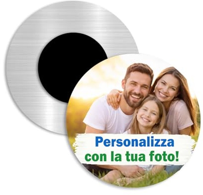 GIFART Magnet Personalisierte Mit Foto Und Text - Anpassbarer Ab Kühlschrank - Verschiedene Gestalten Materialien - Geschenkidee Fest Von Mama, Geburtstag, Weihnachten (Aluminium Runder Diam. 5cm)