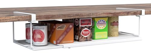 GarveeMore Hängekorb Ausziehbar Unterregal Hängekorb Aus Metall Mit Verstellbarer 38,5-70,5 cm, Hängendes Unterschrankregal Küchenschrank Organizer