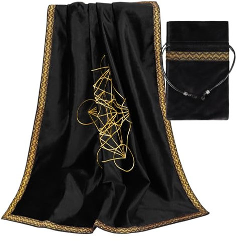 YIZITU Quadratische Tischdecke mit Pendel, Wahrsagung, Brettspiel, Kartenblock, Runen, Tischdecke, metaphysische Brettspielmatte