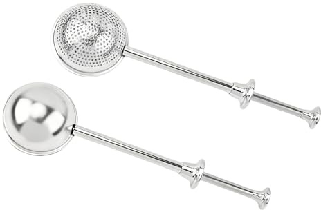 Teesieb Staubtuch 2er Pack,teeei, loser Teefilter mit Teleskopgriff Teekugel,Staubtuch, 304 Edelstahl